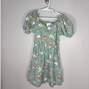 Hello Kitty Dress XS Sanrio Graphic Print Cute Kawaii Mini Dress Short Sleeve